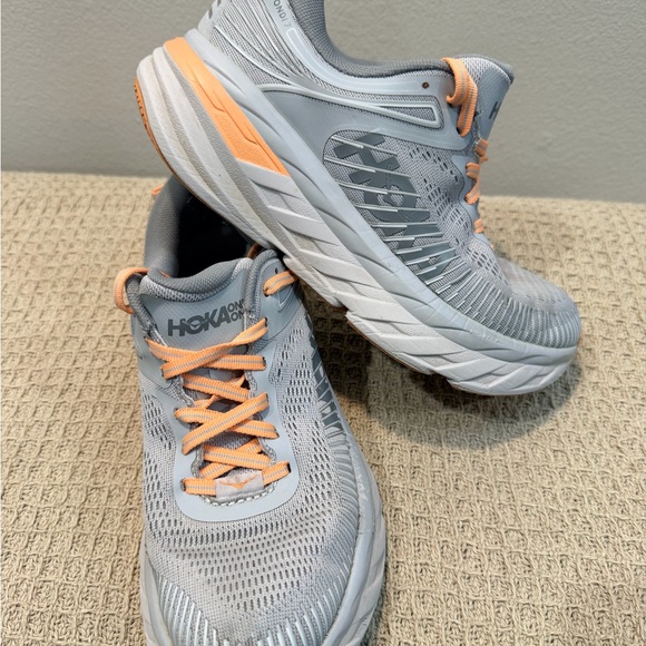 Hoka One One Shoes - Hoka One One Womens Bondi 7 1110519 HMSH Gray Running Shoes Sneakers Size 7